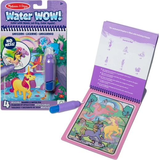 Melissa & Doug Water Wow láminas para colorear con agua unicornios con lápiz de agua