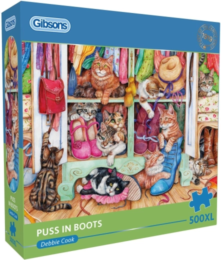 Puzzle Gibsons Gatos con botas XL 500 piezas