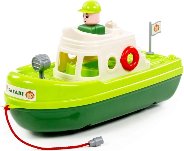 Barco salvavidas verde para el agua
