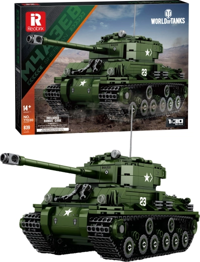 Kit de construcción del tanque M4A3E8 Sherman World of Tanks 1:48 (839 piezas)
