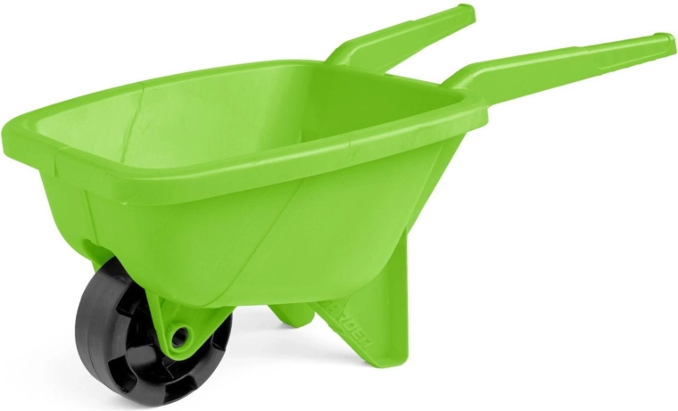 Carretilla infantil verde para arena
