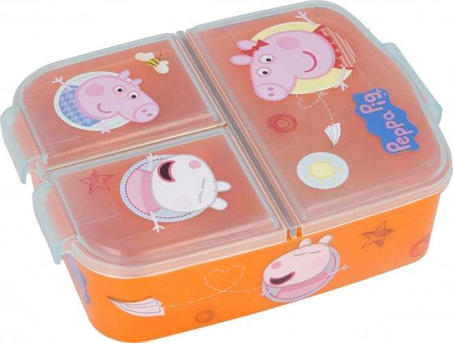 Fiambrera infantil con 3 compartimentos - Peppa Pig naranja