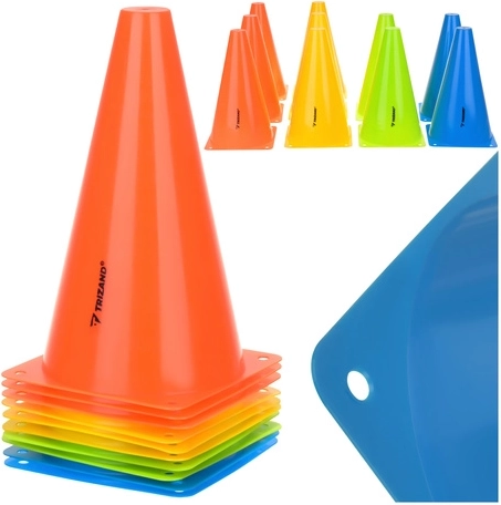 Conos de entrenamiento 10 uds TRIZAND 23 cm – marcadores deportivos de colores