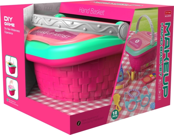 Set de juego de maquillaje en cestita para pequeñas coquetas