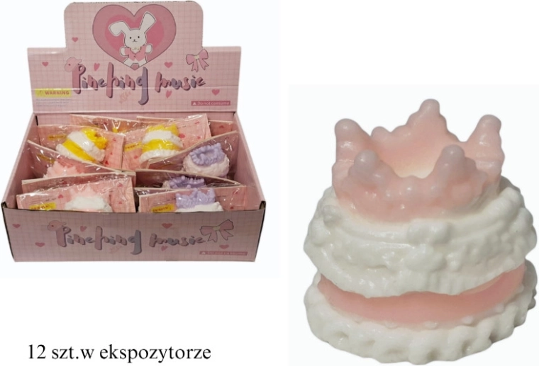 Pastel sensorial blando para apretar con forma de tarta