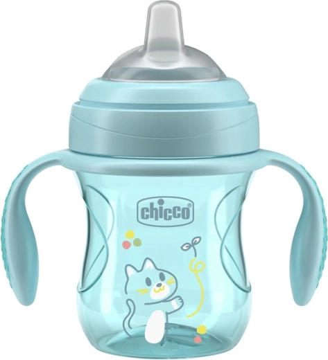 Chicco vaso de aprendizaje transition con asas teal 200 ml, 4m+