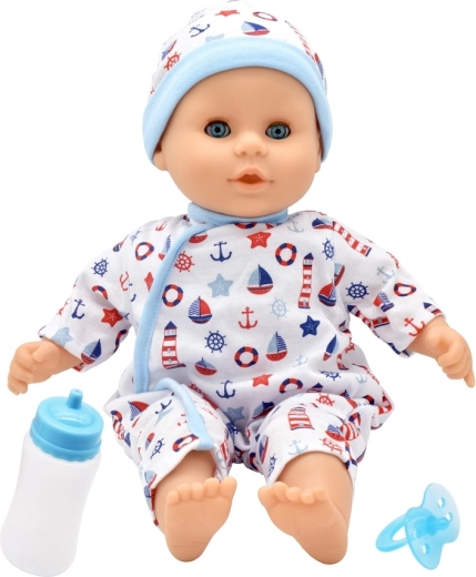Muñeco bebé Dolls World Little Treasure azul 38 cm