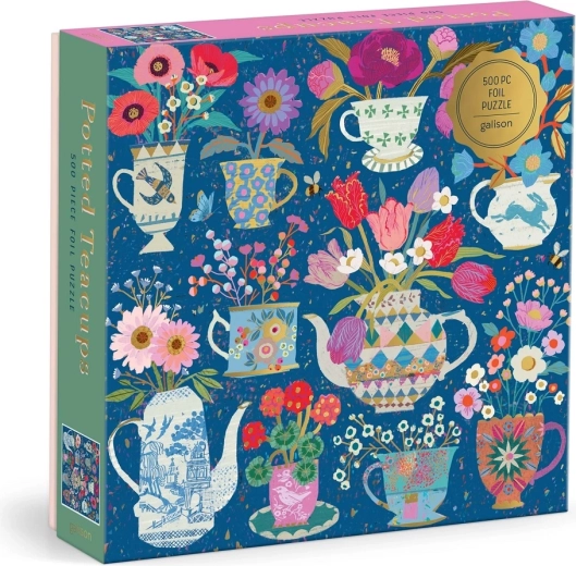 Puzzle con detalles de lámina Galison Victoria Ball – tazas con flores, 500 piezas