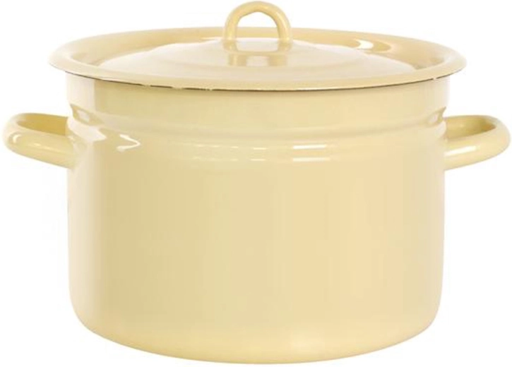 Cacerola esmaltada con tapa 9 l, beige