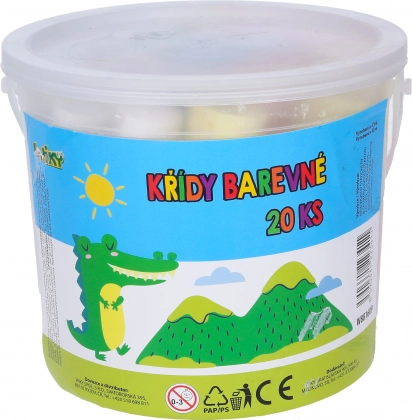 Tizas redondas para aceras 20 uds en cubo