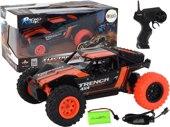 Coche RC todoterreno 1:24 con tracción 4x4 – naranja