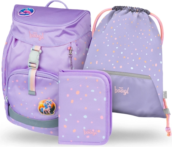 Baagl set escolar Airy Mascotas – mochila, estuche y bolsa