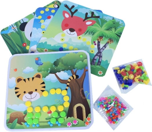 Mosaico de colores con clavijas y dibujos – 5 motivos