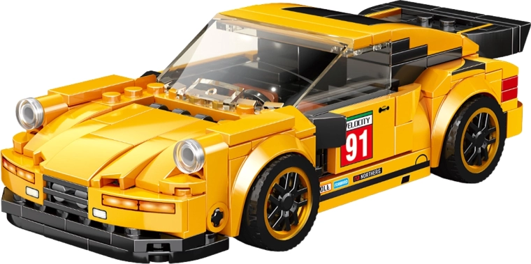 Kit de construcción coche amarillo 16,5 cm