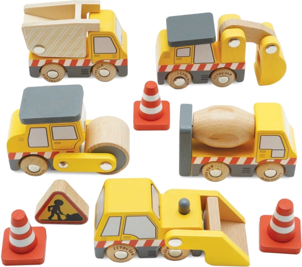 Le Toy Van set de vehículos de construcción de madera para niños