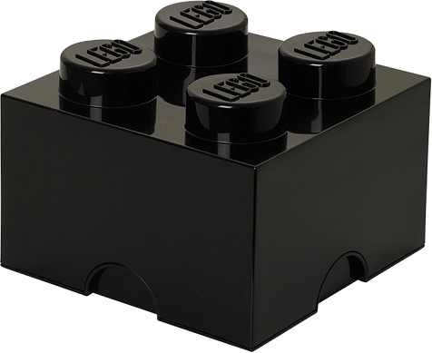 Caja de almacenamiento Lego con forma de ladrillo 4, negra