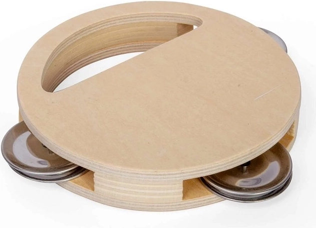 Bigjigs Toys pandereta de madera con 3 platillos
