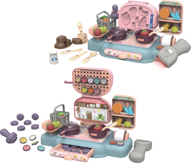 Plastilina – cocina infantil y caja registradora con accesorios, 64 piezas