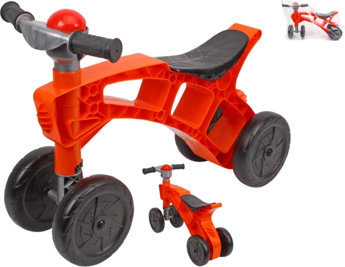 Moto correpasillos infantil con construcción estable de cuatro ruedas