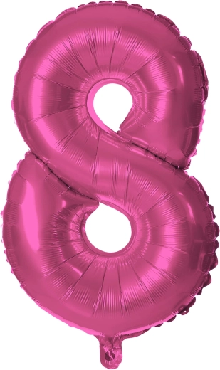 Globo de foil número 8 de 30 cm rosa TORO