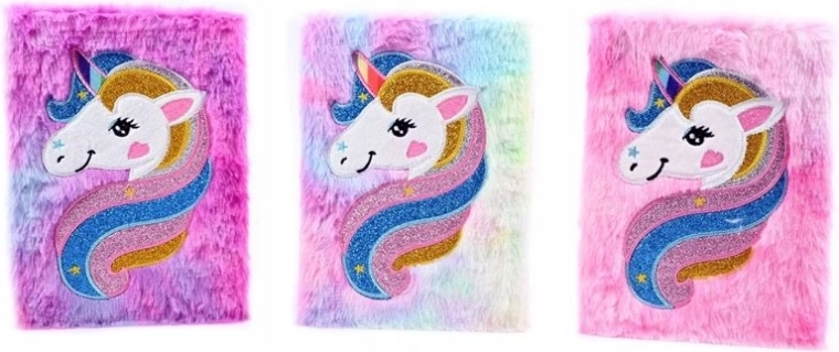 Diario de felpa Unicornio 16 × 22 cm