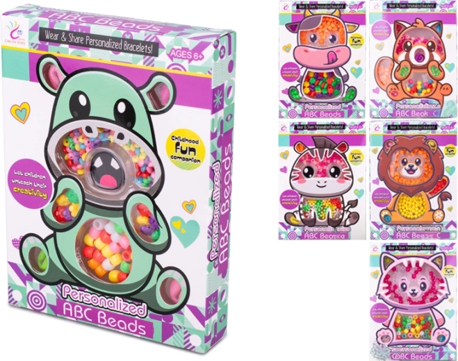 Set de cuentas para ensartar con animales para niños