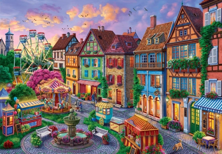 Puzzle Parque de atracciones en la ciudad 1000 piezas BLUEBIRD