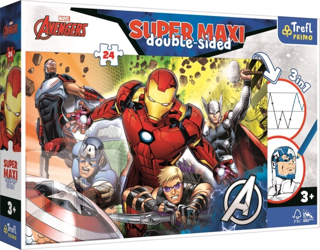 Puzzle Super Maxi de doble cara de 24 piezas – MARVEL AVENGERS