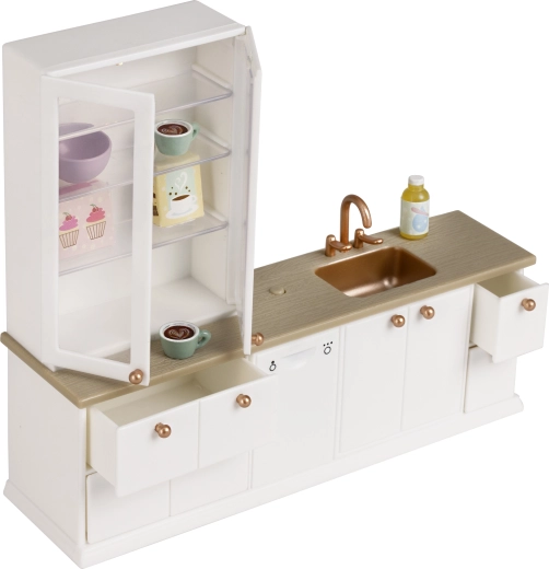Set de cocina con aparador para casa de muñecas Lundby