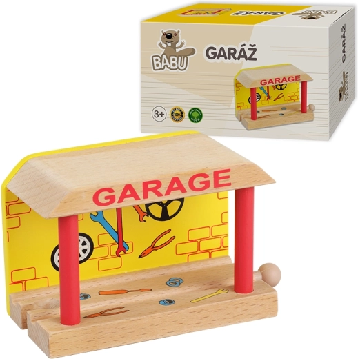 Garaje de madera Babu para trenes