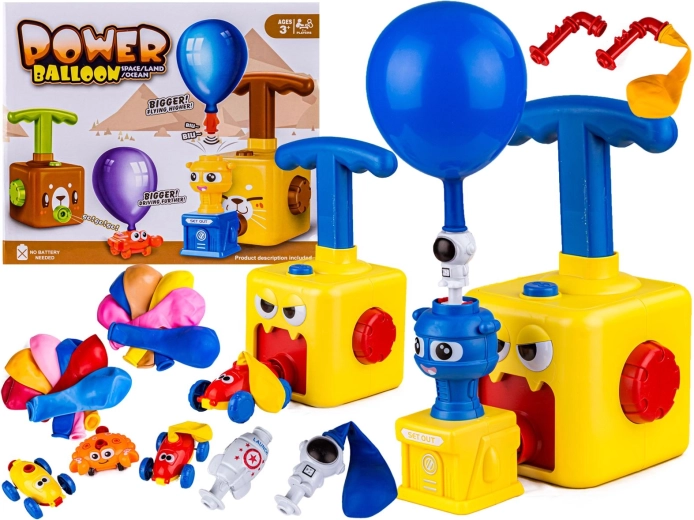 Pista lanzadora con globos y bomba – monstruo amarillo