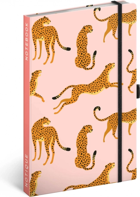 Cuaderno rayado con motivo de leopardo NOTIQUE 13 × 21 cm