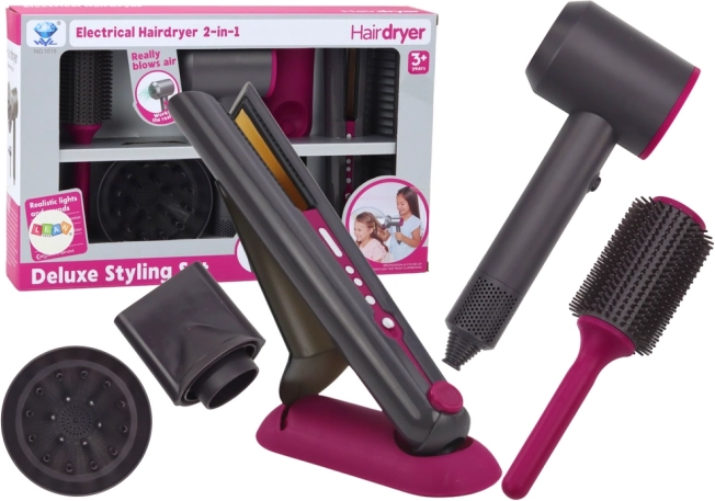 Set de peluquería infantil con secador y plancha para el cabello
