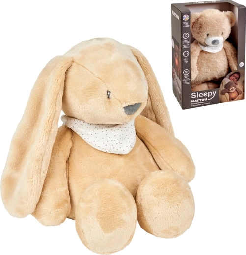 NATTOU peluche para dormir con luz y sensor de llanto Sleepy Bunny pale brown