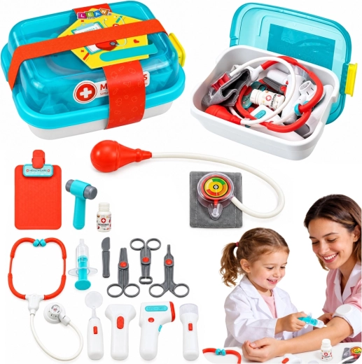 Maletín médico infantil con accesorios, luces y sonidos (15 piezas)