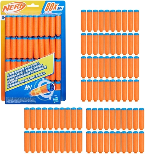 Dardos de espuma NERF N1, set de 80 flechas