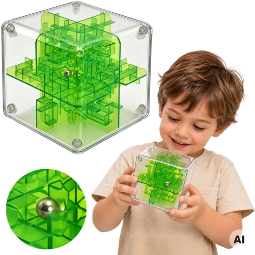 Woopie laberinto lógico 3D con bola verde