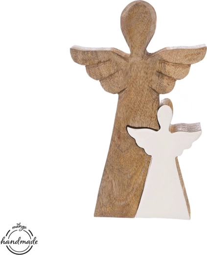 Ángel decorativo de madera Mango, 30,5 cm