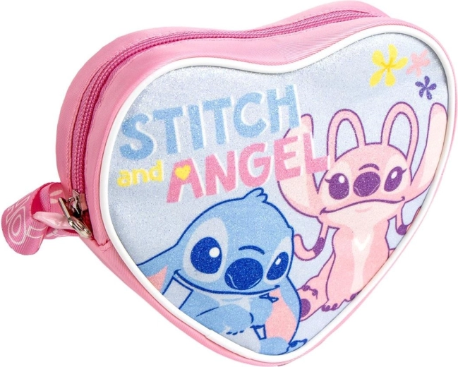 Bolso infantil Disney Stitch con forma de corazón para llevar al hombro