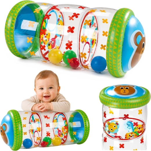 Rodillo inflable infantil para gatear con osito y pelotas 51 × 22 cm