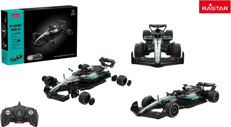 Coche RC Rastar Mercedes-AMG F1 W16 E Performance kit de construcción 1:16 negro - 1 unidad