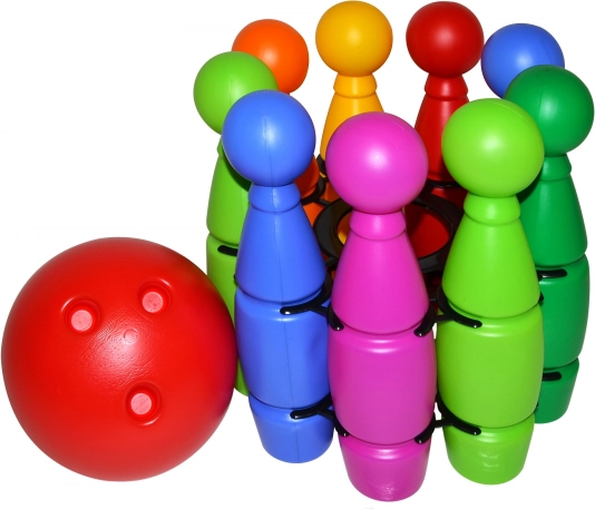 Boliche de plástico en malla con bola