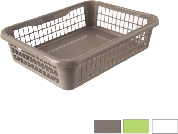 Cesta organizadora de plástico UH 25,5 × 19,5 × 6,5 cm, mezcla de colores