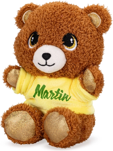 Osito de peluche 17 cm con camiseta estampada