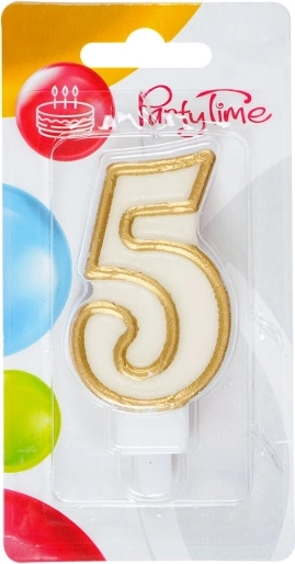 Vela de cumpleaños número 5 dorada