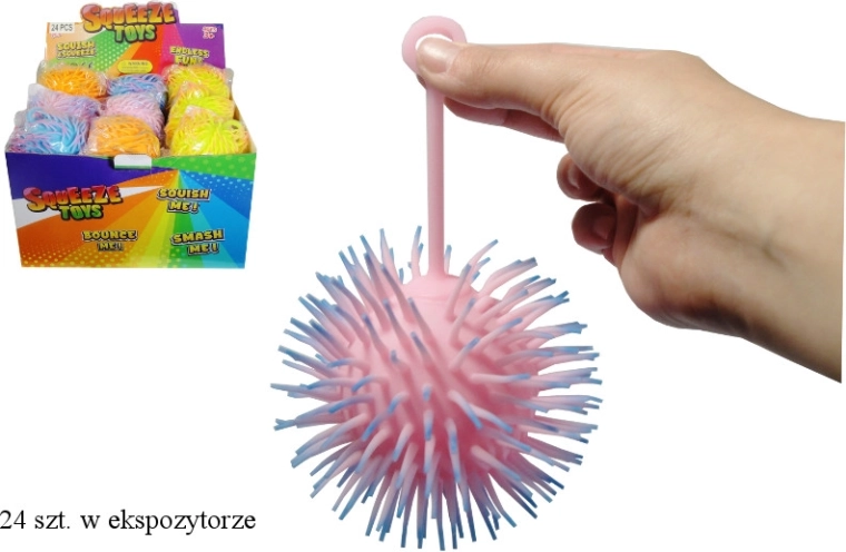 pelota de goma luminosa erizo con asa