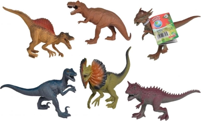 Dinosaurio de goma de 17–22 cm, set de 6 especies