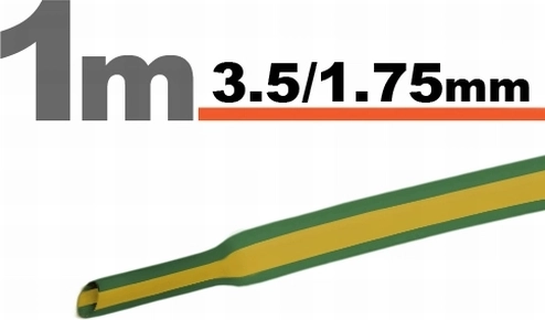 Tubo termorretráctil amarillo-verde 3,5/1,75 mm