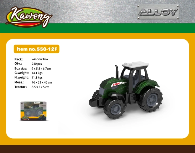 Tractor de metal de 8,5 cm con ruedas de giro libre