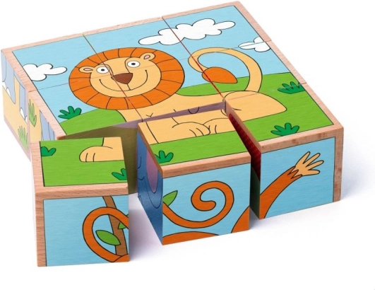 Cubo rompecabezas de animales exóticos